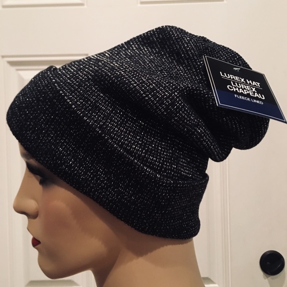 Unisex Basic Black Beanie - Silver Sparkles - Picture 2 of 4